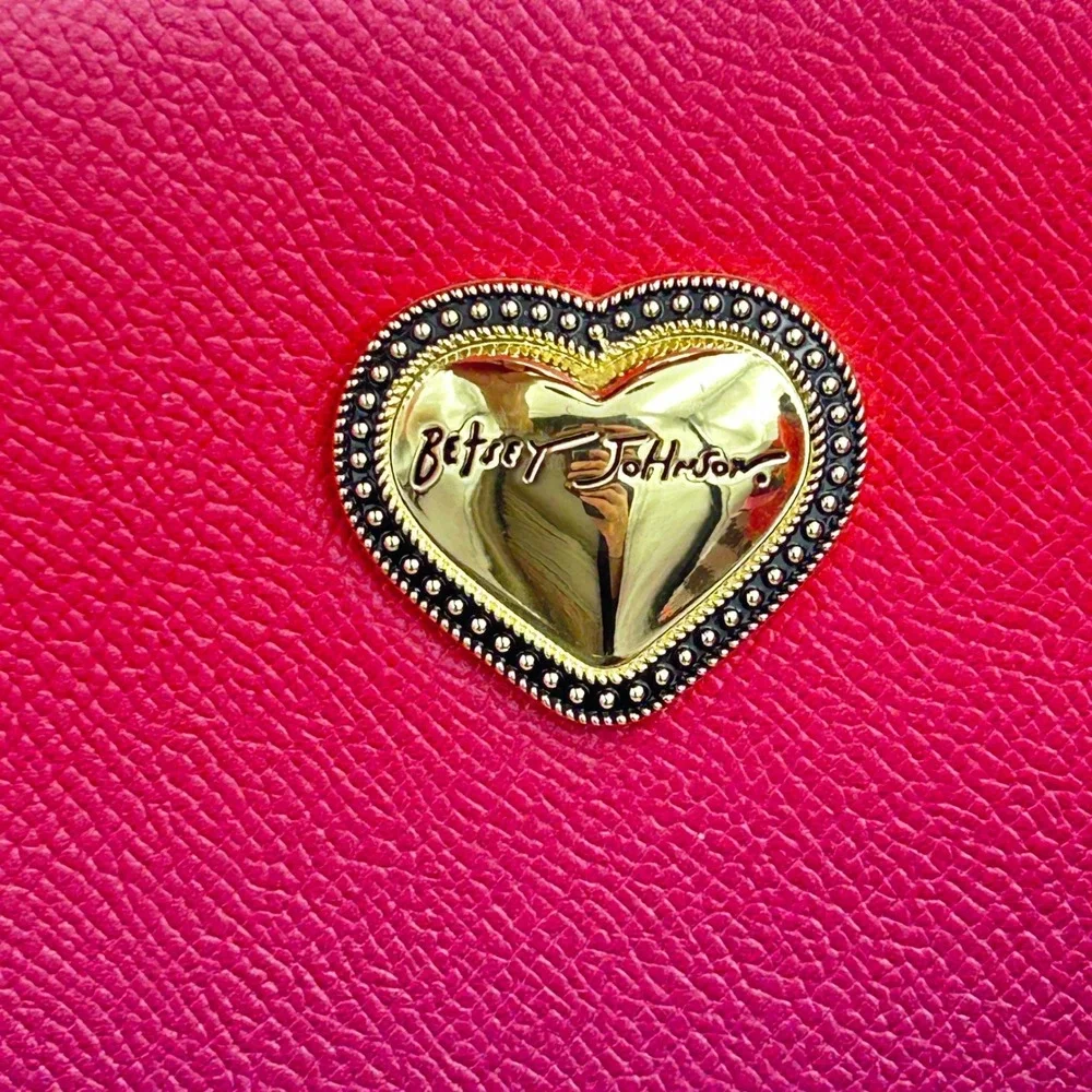 Betsey Johnson Ombre Pink Satchel Bag Women Faux Leather Medium Pink Barbiecore